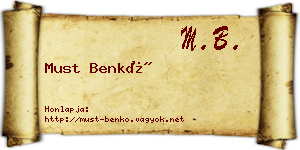Must Benkő névjegykártya